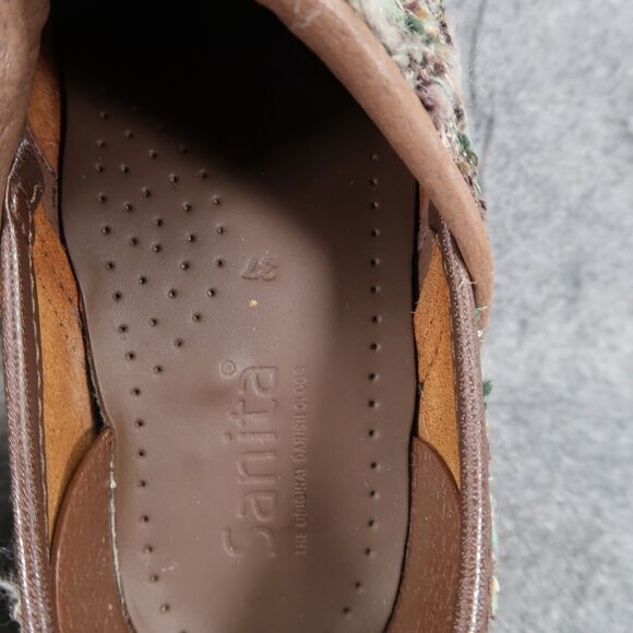 Sanita Shoes Womens 37 Clog Slip On Danish Woven Textile Brown Teal Comfort Walk - Picture 10 of 16